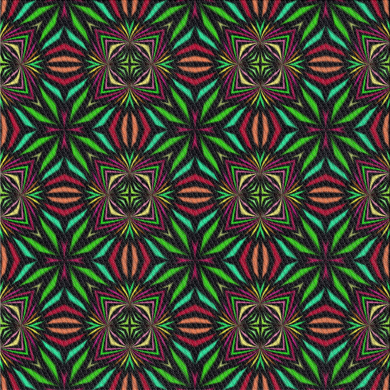 Tapis vert/rouge tissé à la machine, Carré 6 pi