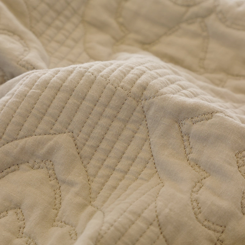  Ensemble de courtepointe 100% coton, Beige, Courtepointe très grand californien + 2 taies dé
