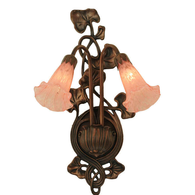 Meyda Tiffany & Stained Glass Armed Sconce, Pink