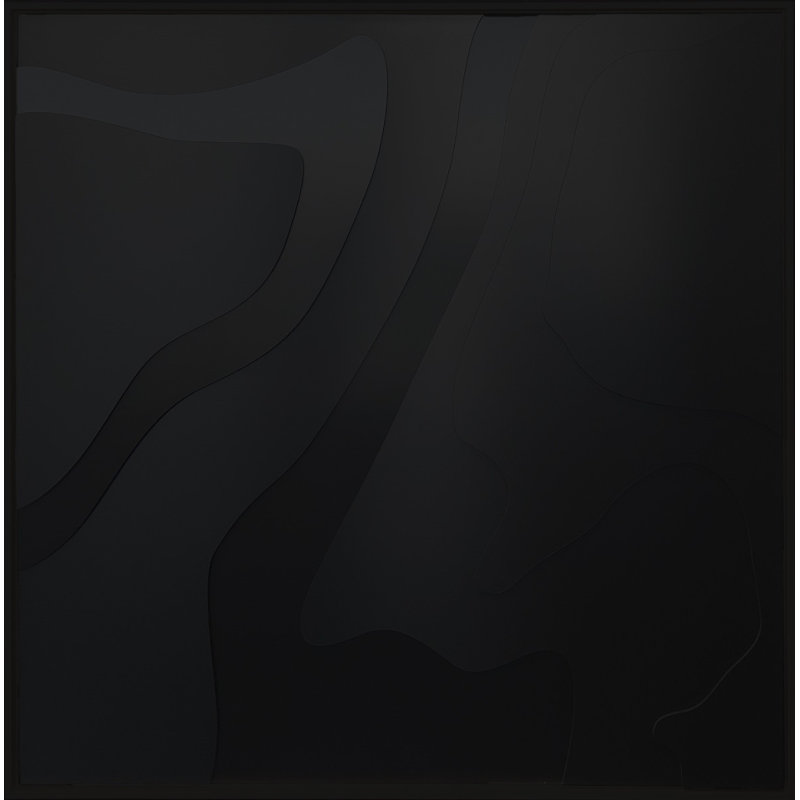 Waves - Floater Frame Print on Plastic / Acrylic, Black