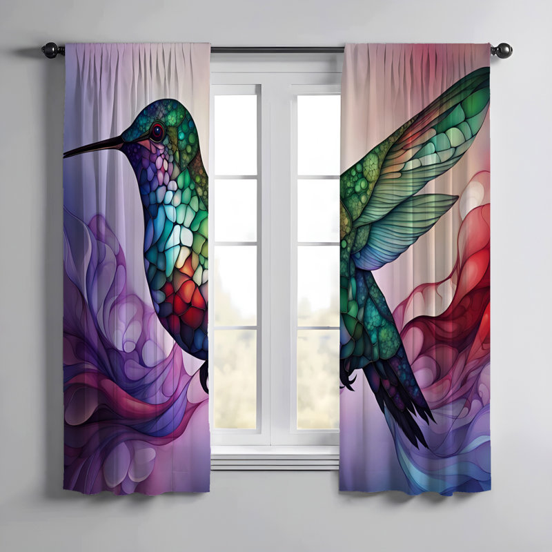 Paire de rideaux semi-transparents en polyester Emontae, L 20 po x L 52 po