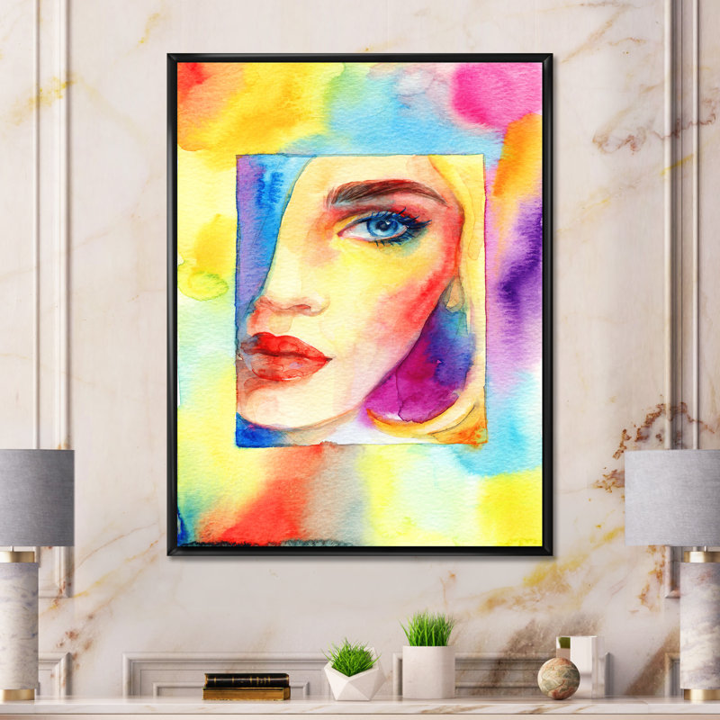 - Décoration murale en toile Glam, H 12 po x l 8 po x P 1 po, Cadre flottant noir