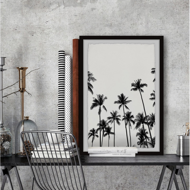 Reproduction de photo encadrée « bunch of palms » sur papier, H 24 po x l 16 po x P 1,5 po