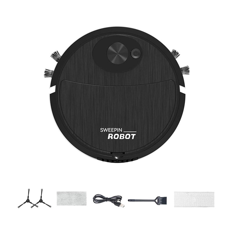 Aspirateur paresseux trois-en-un robot de balayage, Black
