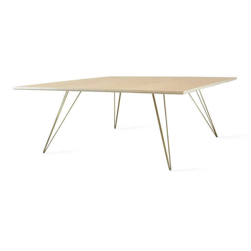 Table basse Williams, H 18 po x l 46 po x P 46 po, Or cuivré, Érable