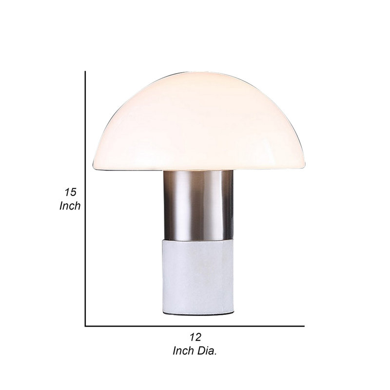 Jahidur Table Lamp, White/Nickel