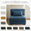 Chaise rembourrée sans accoudoirs en velours côtelé bleu marine avec dossier moelleux Maelina-114851743