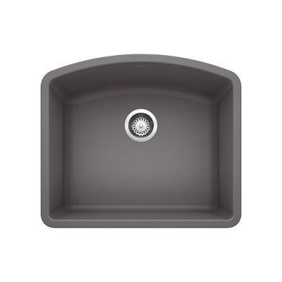 Diamond Silgranit 24" Single Bowl Undermount Kitchen Sink - Cinder
