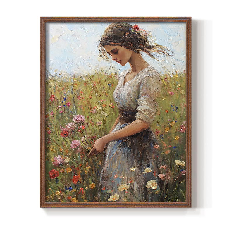 Reproduction encadrée WOMEN Series CCXCIX - bois massif, Noyer, H 15 po x l 12 po
