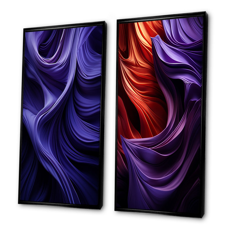 Claitt - Ensemble de 2 décorations murales spirales abstraites, Cadre noir, H 40 po x l 41 po