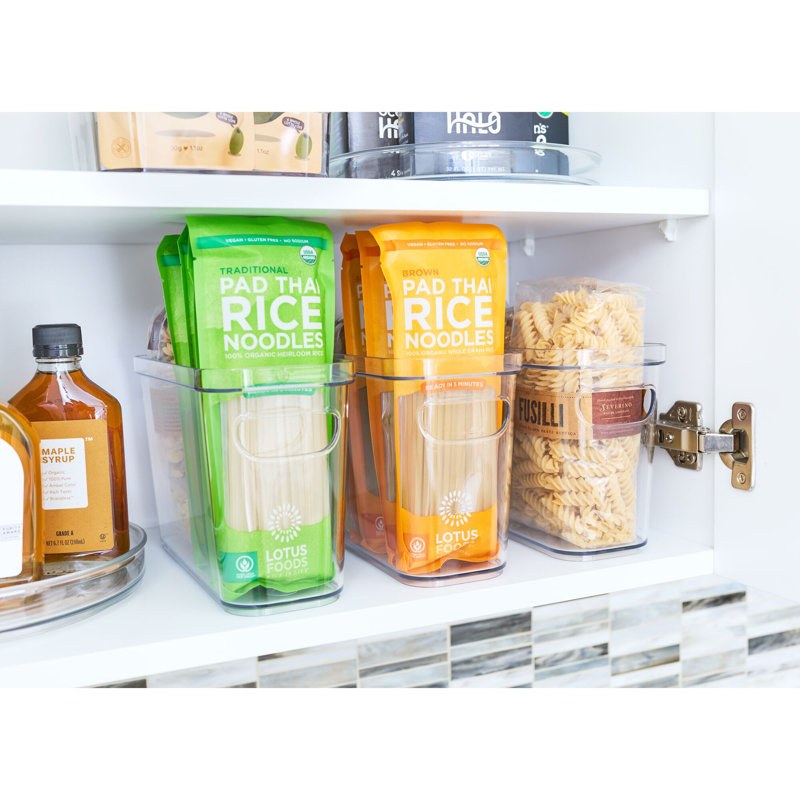 iDesign Crisp Fridge and Pantry Storage Organizer Bin with Handles, 10" x 4" x 6" - Clear