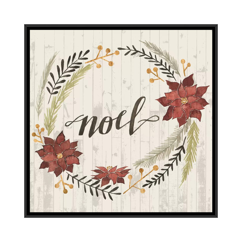 «Christmas I», impression sur toile, H 18 po x l 18 po x P 1,5 po, Toile encadrée noire, Pas de tapis