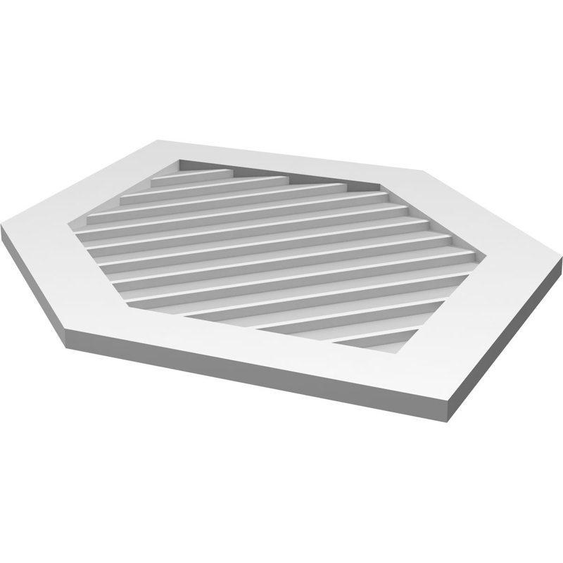 Ventilé vertical à pignon vertical en uréthane non piqué 12/12, H 1 po x l 26 po x L 42 po