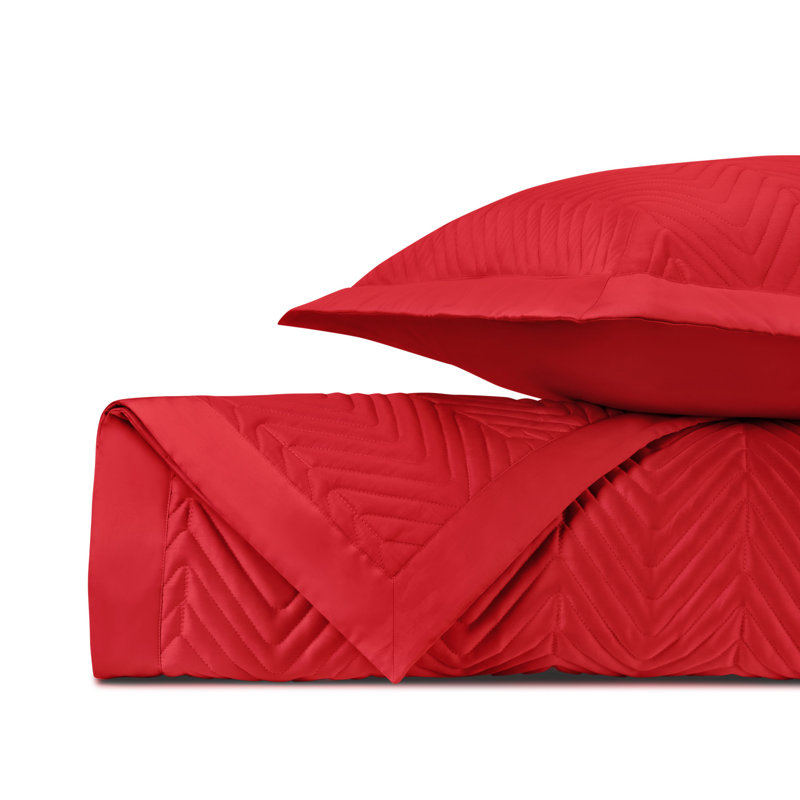 Charleston Egyptian Certified Cotton Quilt, Bright Red, Queen Quilt