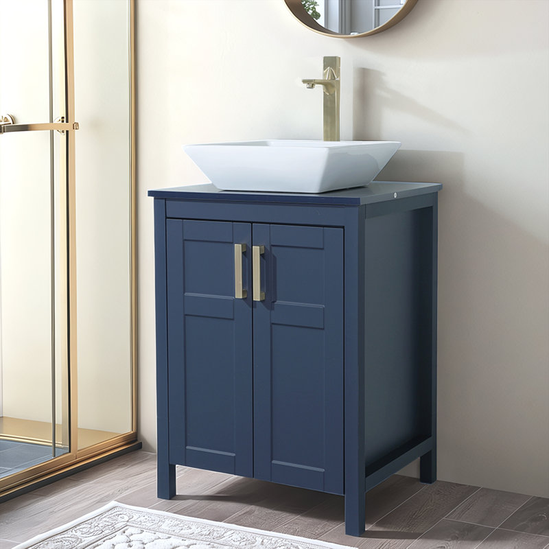 Ensemble de meuble-lavabo simple 24 po bleu, Bleu