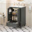 Meuble-lavabo de 24 po avec lavabo en céramique, portes à fermeture en douceur et cloisons de tiroir pour un rangement efficace-70667937