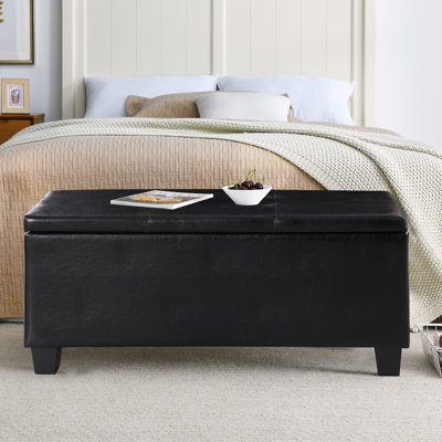 Faux Leather Ottoman