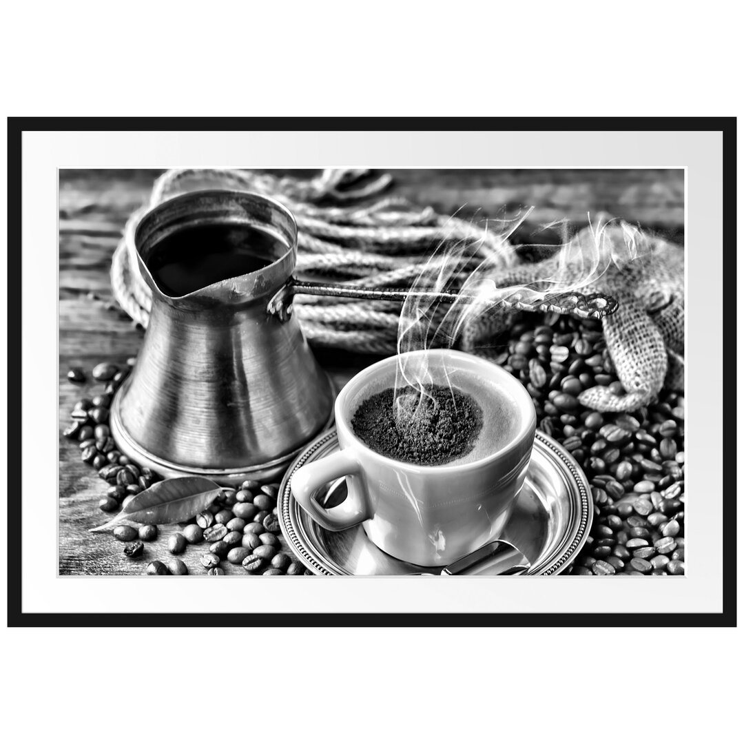 Gerahmtes Poster Kaffe Kaffeetasse Kaffee