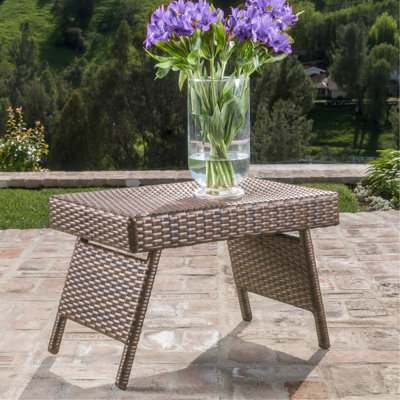 Table bistro de style transitionnel avec cadre en fer de 16 po x 24 po et 15,75 po, fait à la main, sans assemblage artisanal, requis