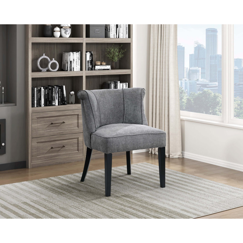 Fauteuil d'appoint à coussin en mousse, Gris anthracite
