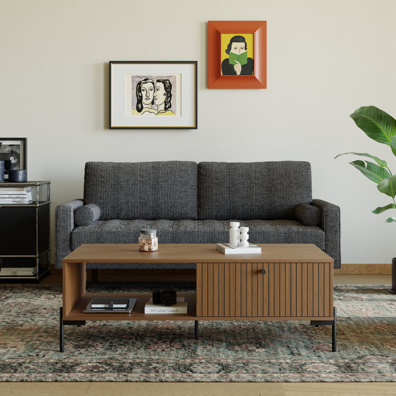 Canapé et causeuse Bridgeview, H 33 po x l 70 po x P 32 po, Lin gris foncé