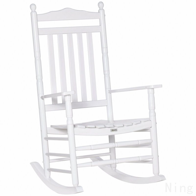 Chaise berçante à haut dossier Traditional, Blanc