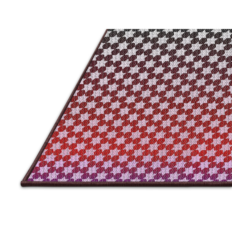 Tapis rose/bleu tissé à la machine, Rectangle 7 pi x 9 pi