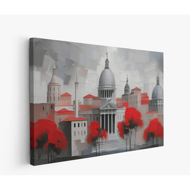 Roman Reverie en rouge, H 32 po x l 48 po