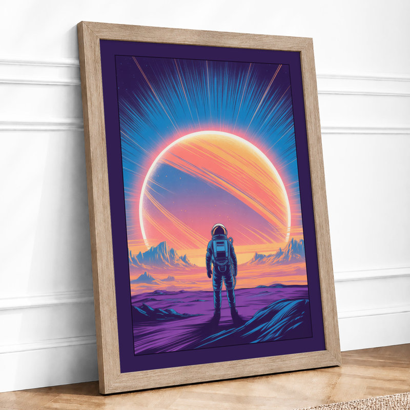 Solitary Explorer Modern - Framed Print, A1 - 84.1 x 59.4 cm, Oak