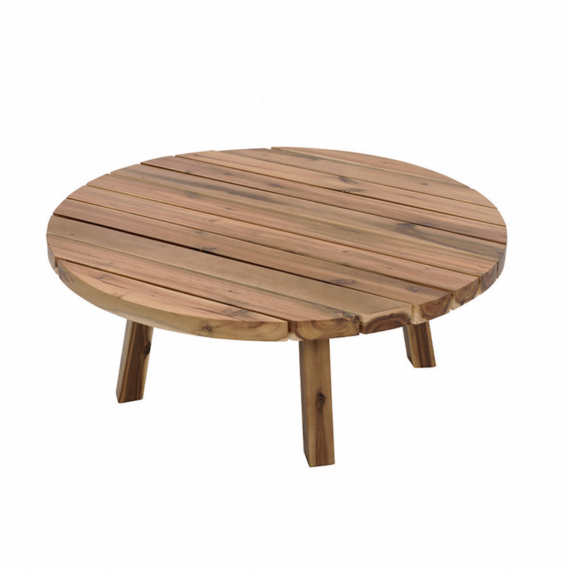 Table basse en bois massif d'acacia D35,6 x 14,6 po