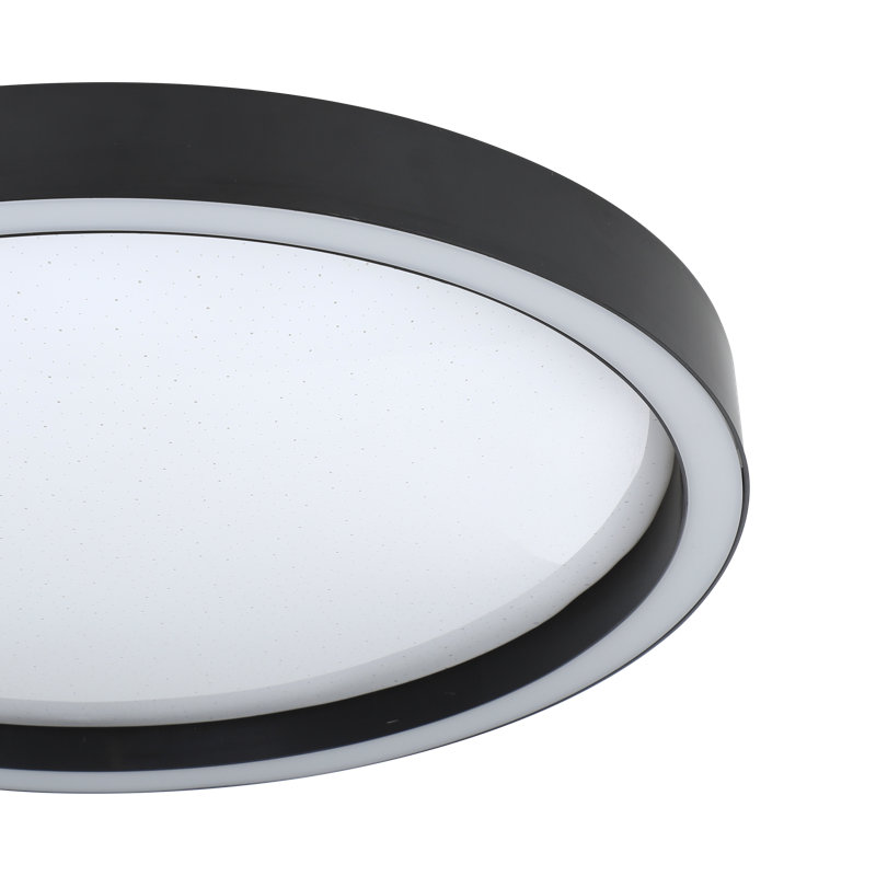 Atami Plastic Flush Mount, 5cm H x 42cm W x 42cm D, Matte Black
