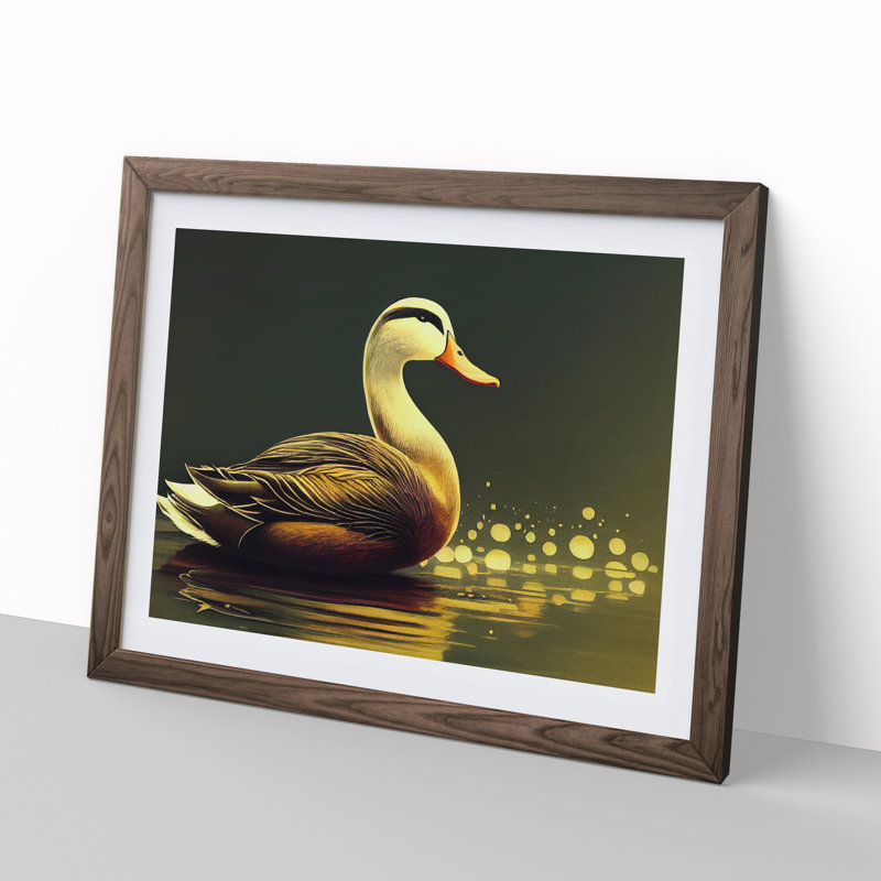 Luminous Duck 1 Piece Single Picture Frame Wall Art, 25cm H x 34cm W, Brown