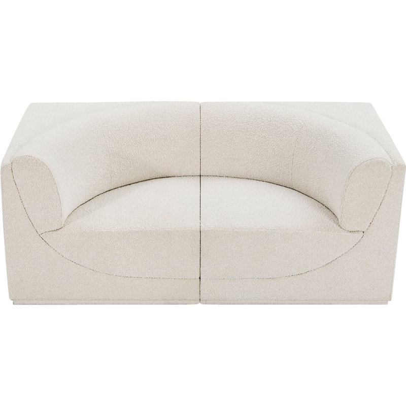 Canapé rembourré 68 "Ollie, Tissu crème bouclé