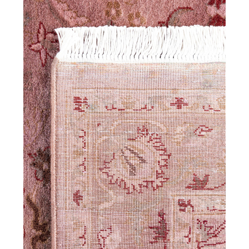 Overdyed Hand-Knotted Wool Modern-Contemporary Pink Area Rug 3' 1" x 4' 10"
