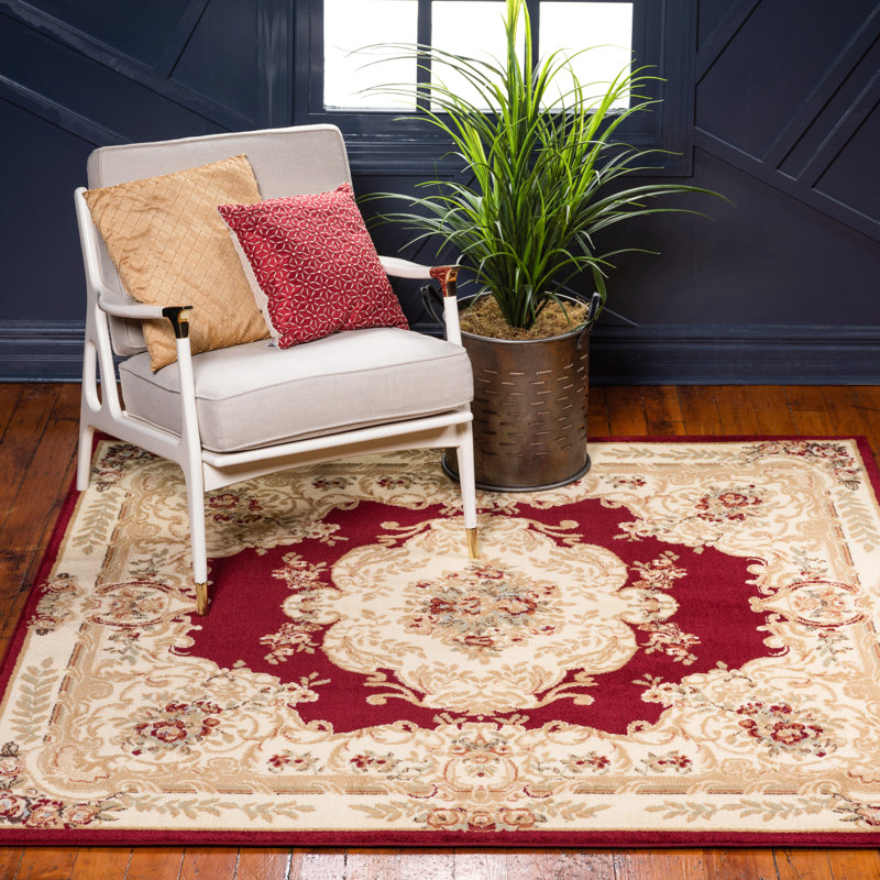 Aracelia Oriental Indoor Rug, Square 6'1", Red