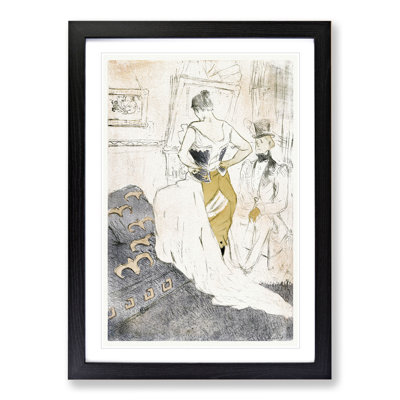 Fastening a Corset by Henri de Toulouse-Lautrec - Framed Print