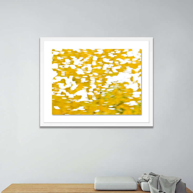Yellow Trees Print by Geoffrey Baris, 19" H x 24" W x 1.5" D, White