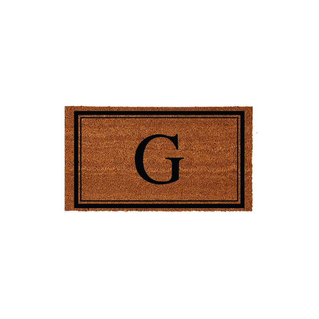 Niarcos 28" x 16" Non-Slip Monogram Coir Outdoor Door Mat Latitude Run® 