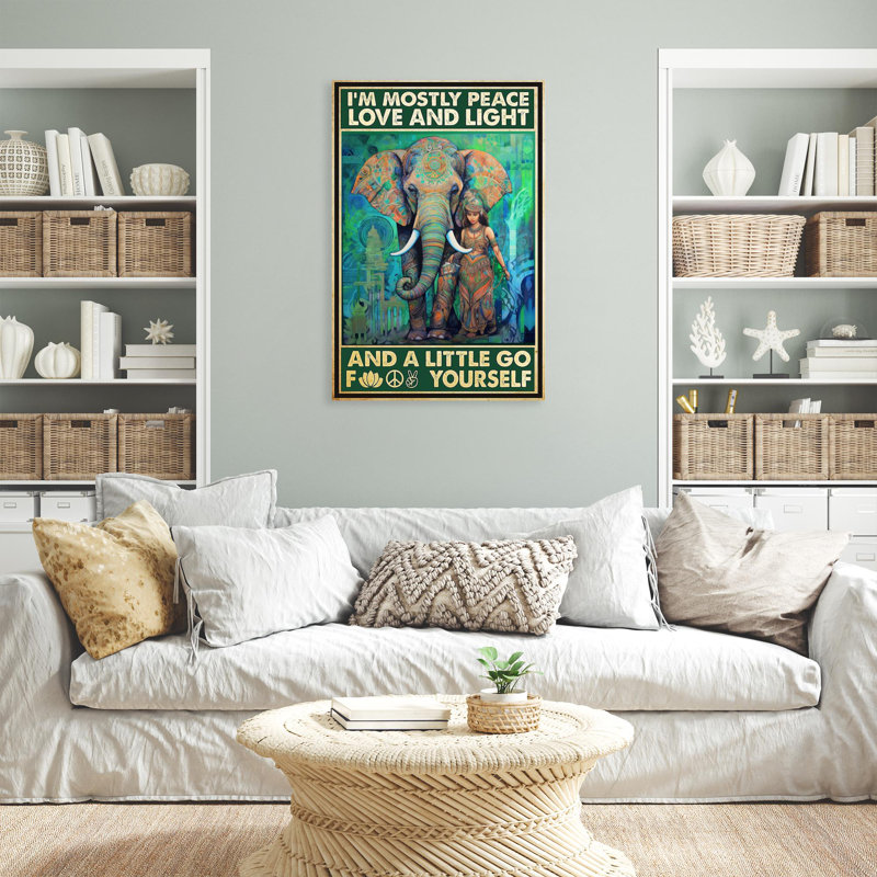 Im Im Peacely Love And Light On Canvas, impression, H 36 po x l 24 po x P 1,25 po
