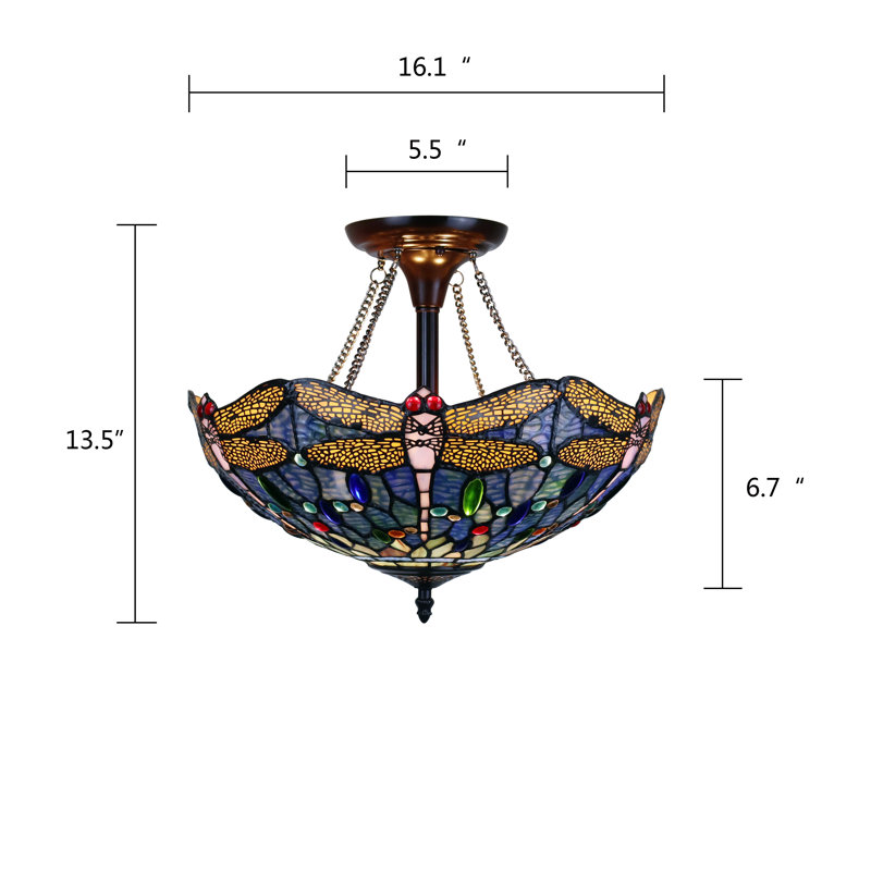 Plafonnier semi-encastré 2 lumières 16,1 po