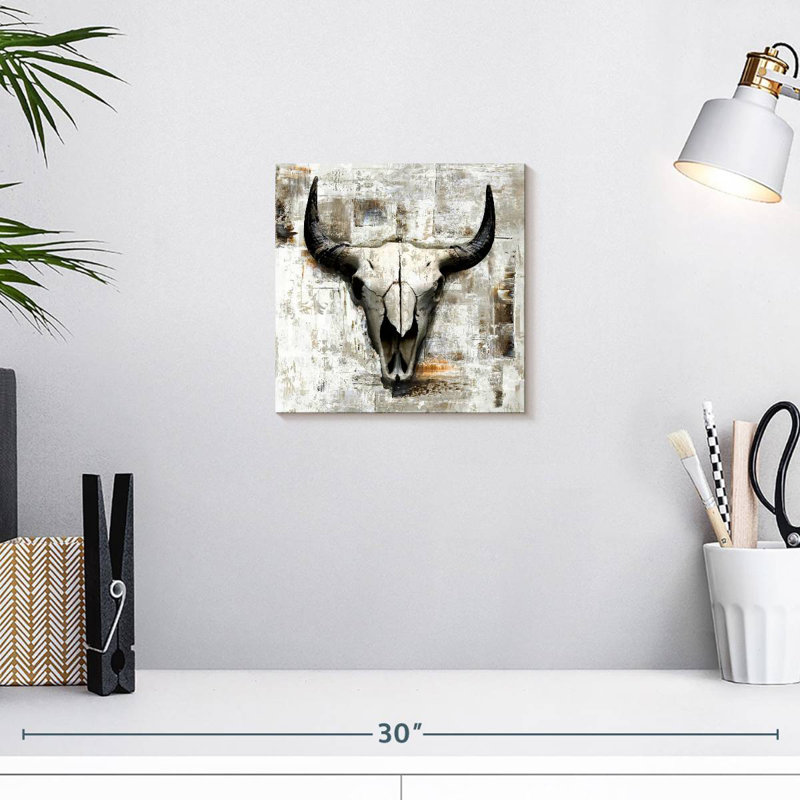 White Cowskull, 10" H x 10" W