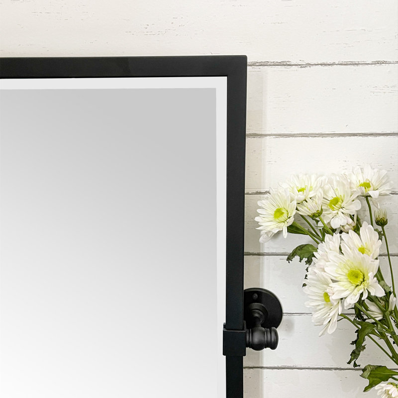 Metal Rectangle Mirror, Mattle Black, 24" x 35"
