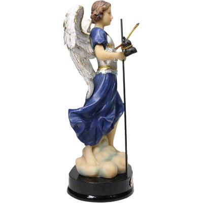 Catholic Church Saint Archangel Raphael With Staff & Healing Oil Figurine 5.5"H