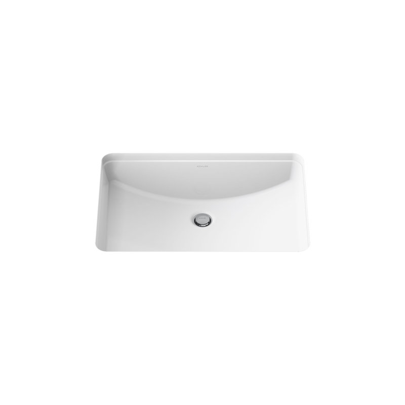 Ladena Vitreous China Rectangular Undermount Bathroom Sink with Overflow, White