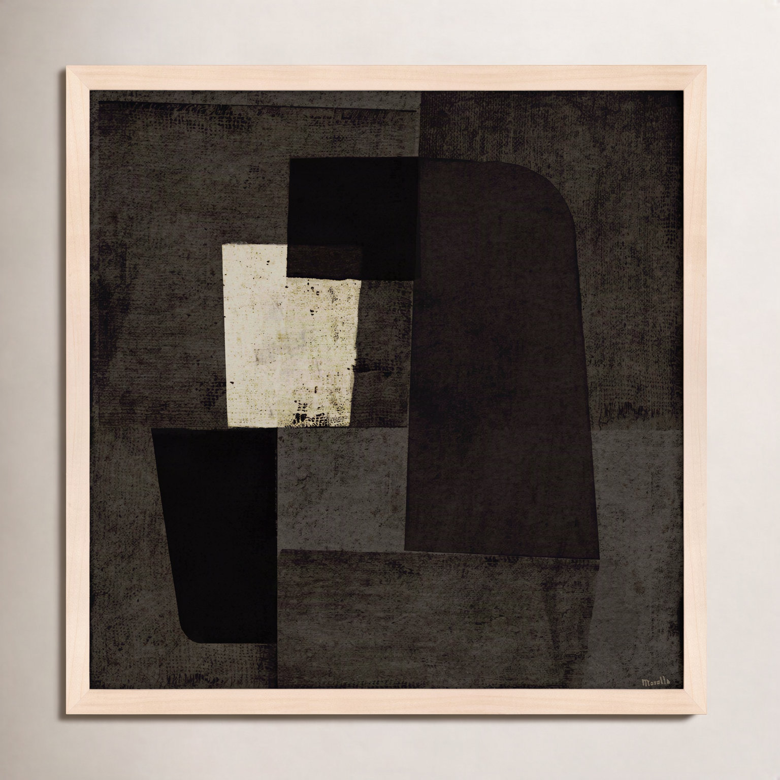 Night Shift 2 by Marco Marella for Studio M - Framed Wall Art, 24" H x 24" W, Paper, Black
