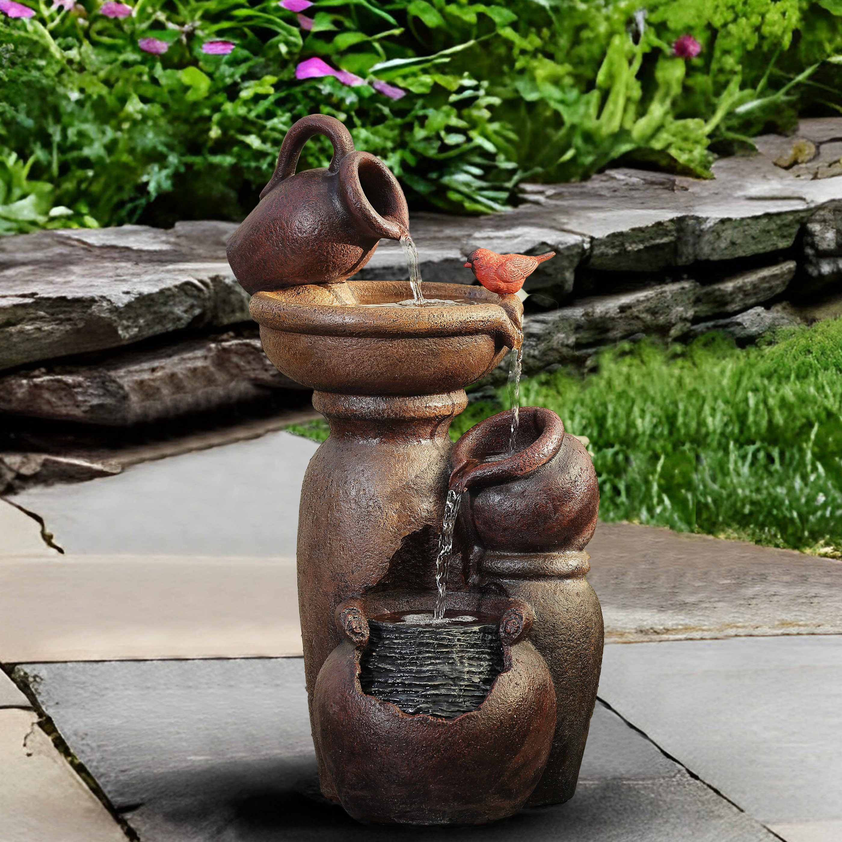 Laurel Foundry Modern Farmhouse Hohl Hand Crafted Weather Resistant Floor  Fountain & Reviews