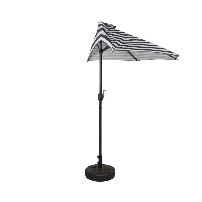 Parasol de marché 9 pi Nicholls, Rayures blanc / noir