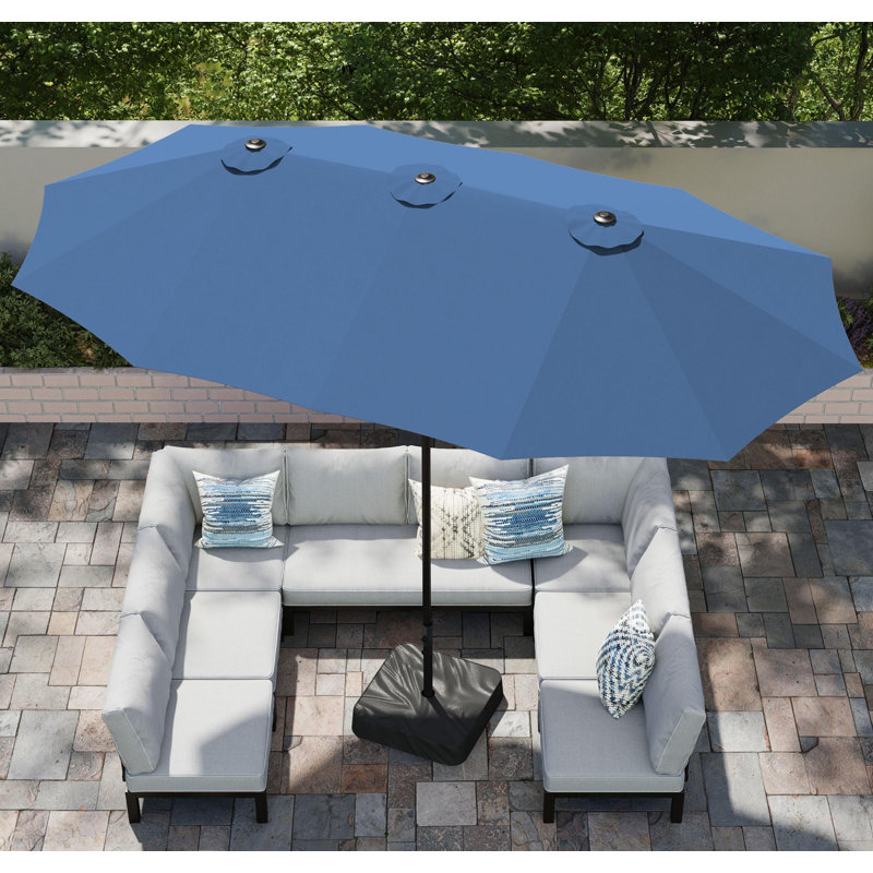Parasol de marché rectangulaire 15 pi, Blue