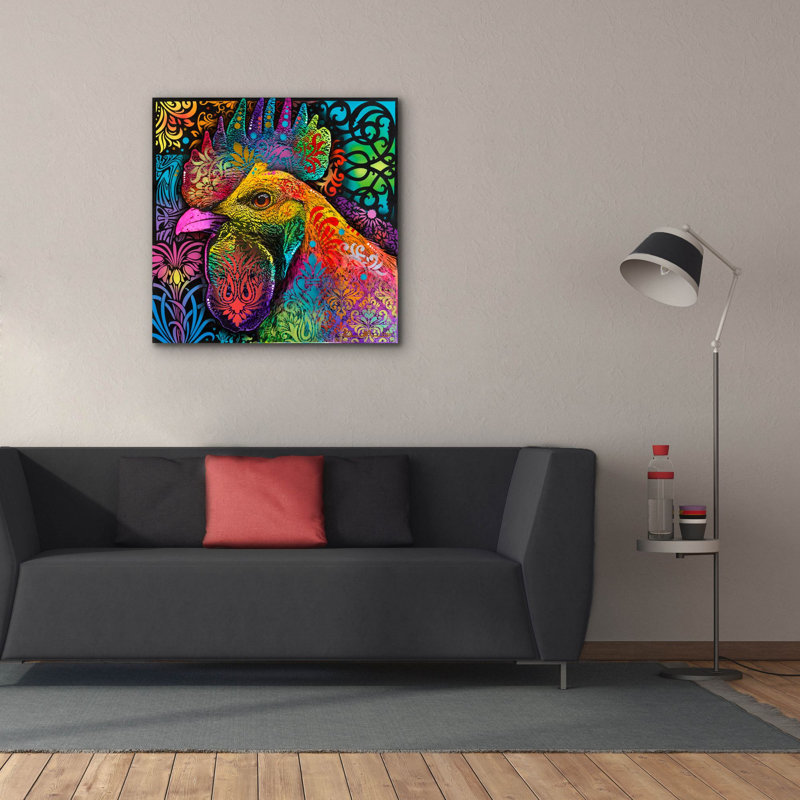 «Rooster» par Dean Russo Studios, art mural sur toile, H 37 po x l 37 po x P 1,5 po