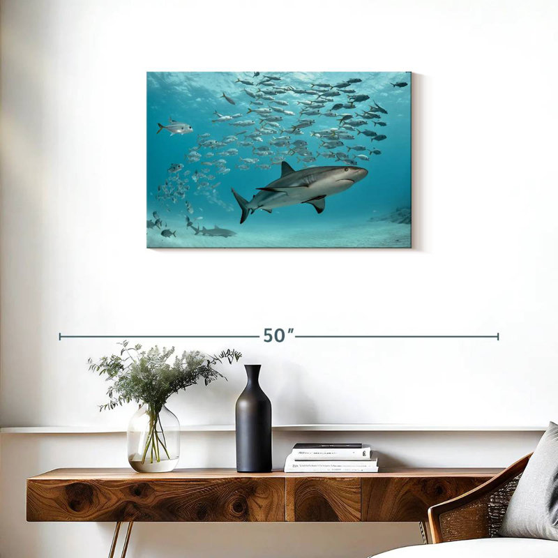 Brampt Caribbean Fish And Sharks, 20" H x 30" W